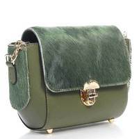 Женская кожаная сумка Italian Bags Зеленый (1658_green)
