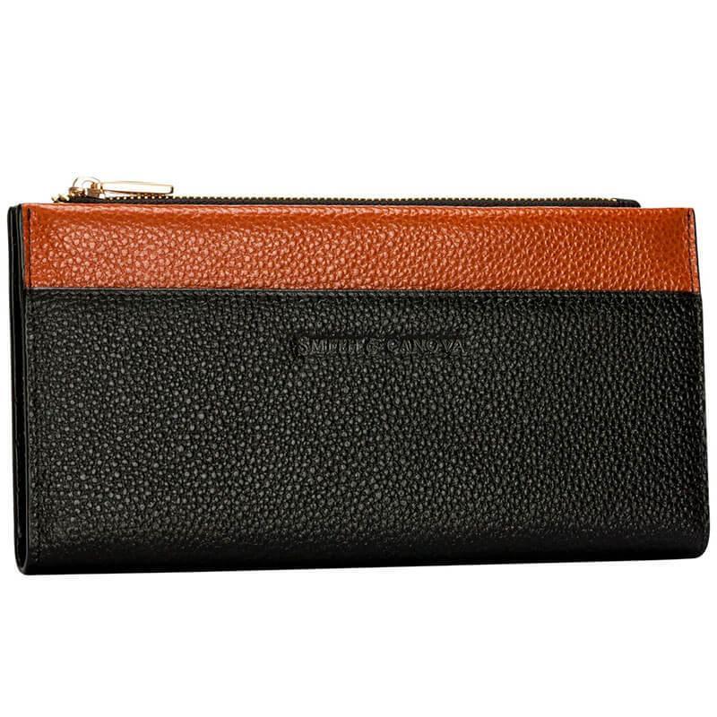 Кошелек женский кожаный Smith & Canova Althorp Black-Tan (26801 BLK-TAN)