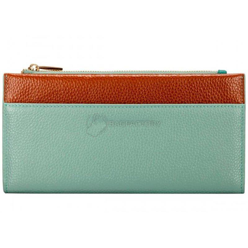 Кошелек женский кожаный Smith & Canova Althorp Blue-Tan (26801 BLUE-TAN)