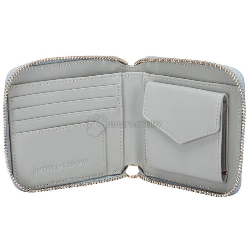 Кошелек женский кожаный Smith & Canova Althorp Grey-Dark Grey (26803 GREY-DKGREY)