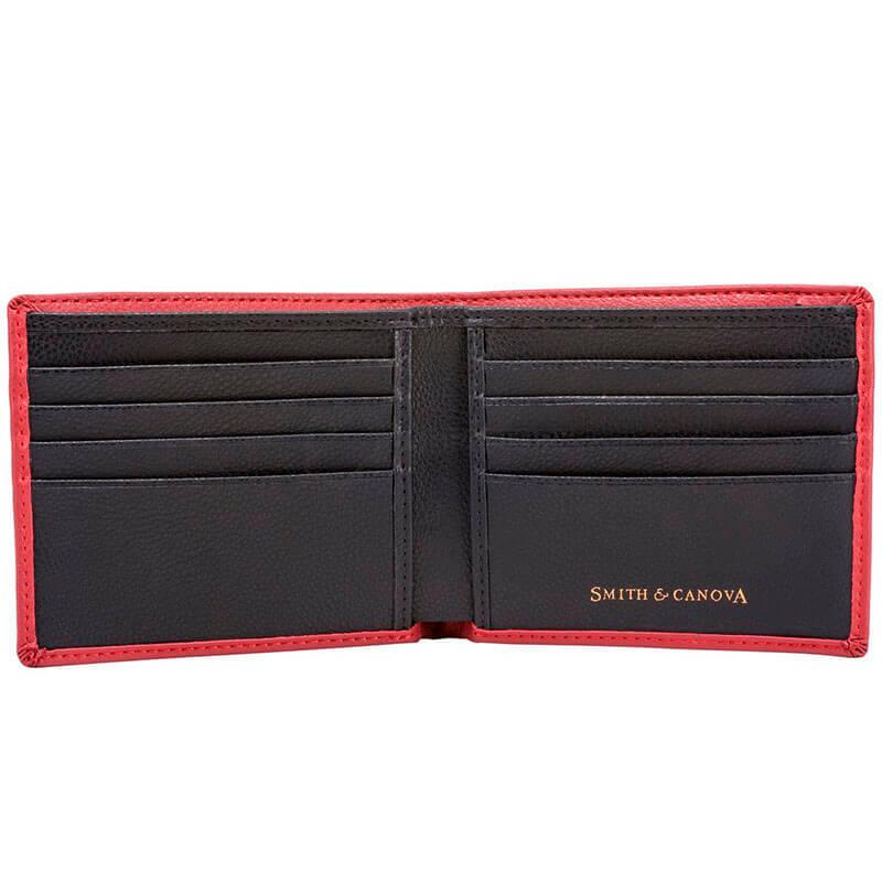 Кошелек мужской кожаный Smith & Canova Devere Red-Black (26826 RED-BLK)