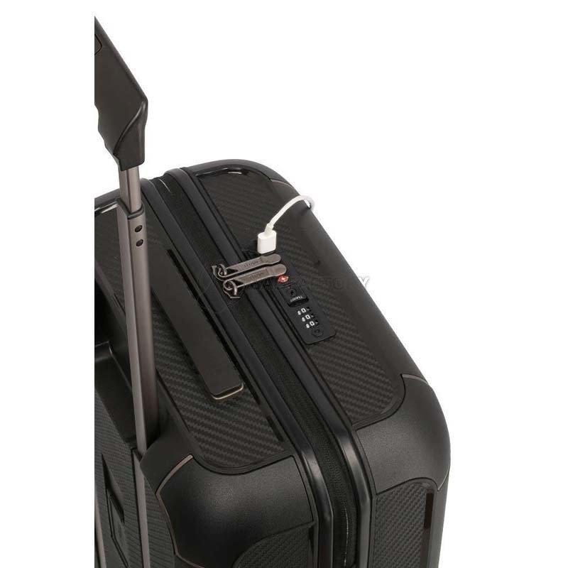 Чемодан на 4 колесах Titan COMPAX Black S с USB 43л (Ti844406-01)