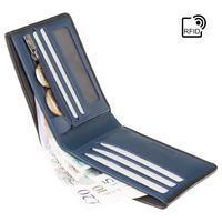 Портмоне мужское кожаное Visconti Tap'n'Go Black-Steel Blue c RFID (VSL33 BK/ST BL)