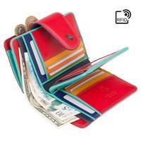 Кошелек женский кожаный Visconti Poppy c RFID Red Multi Spectrum (SP31 RED M)