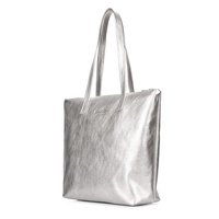 Женская кожаная сумка Poolparty Secret Серебристый (secret-silver)