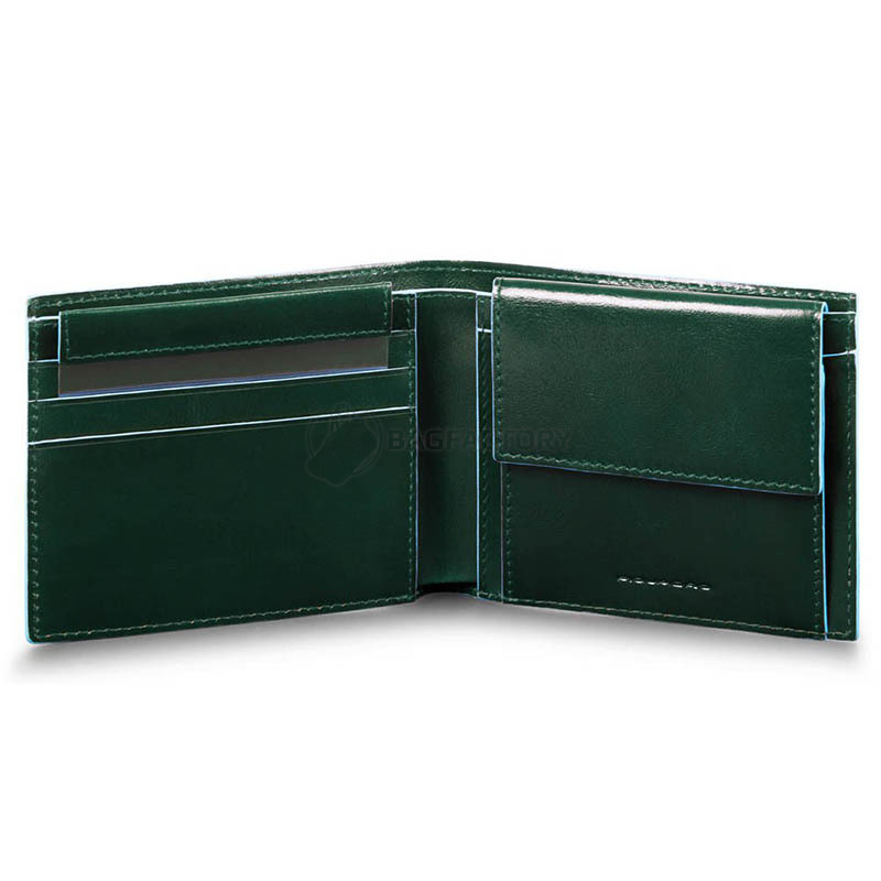 Портмоне кожаное Piquadro Blue Square Forest с отдел. для монет с RFID защитой (PU4188B2R_VE6)