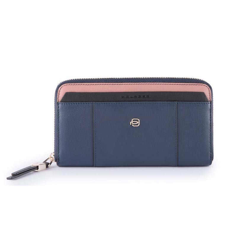 Портмоне кожаное Piquadro Circle N.Blue на молнии с RFID защитой (PD1515W92R_BLU)