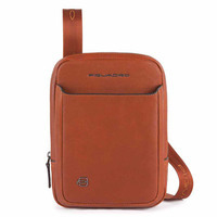 Мужская кожаная сумка Piquadro Black Square Orange с отд. для iPad mini (CA3084B3_AR)