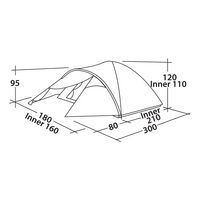 Палатка трехместная Easy Camp Quasar 300 Gold Red (928304)
