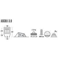 Палатка трехместная High Peak Ascoli 3.0 Nimbus Grey (928509)