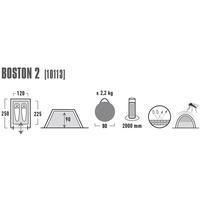Палатка двухместная High Peak Boston 2 Aluminium/Dark Grey (925381)