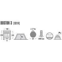 Палатка трехместная High Peak Boston 3 Aluminium/Dark Grey (925382)