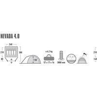 Палатка четырехместная High Peak Nevada 4.0 Nimbus Grey (928126)