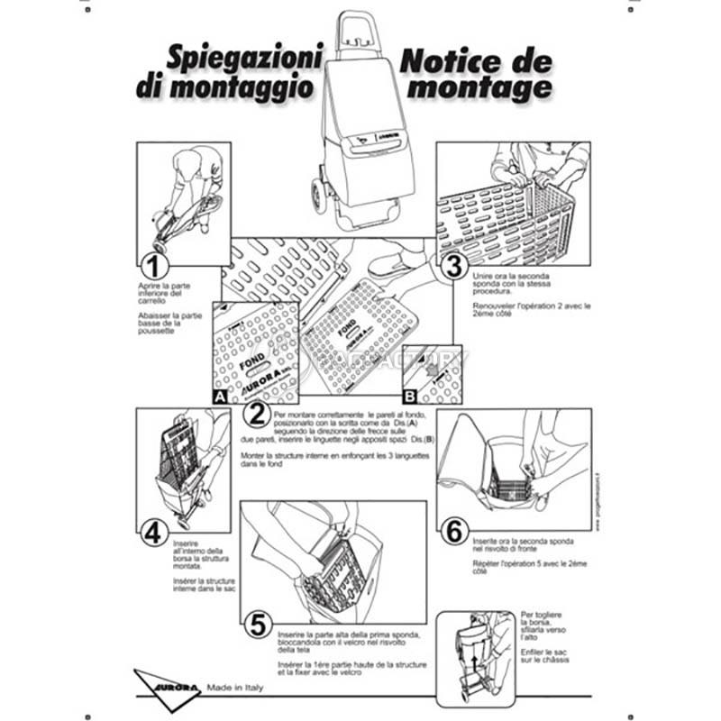 Хозяйственная сумка-тележка Aurora Milano 60 131 Blue/White point (928589)
