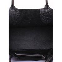 Женская кожаная сумка Poolparty Amphibia Черная (amphibia-croco-black)