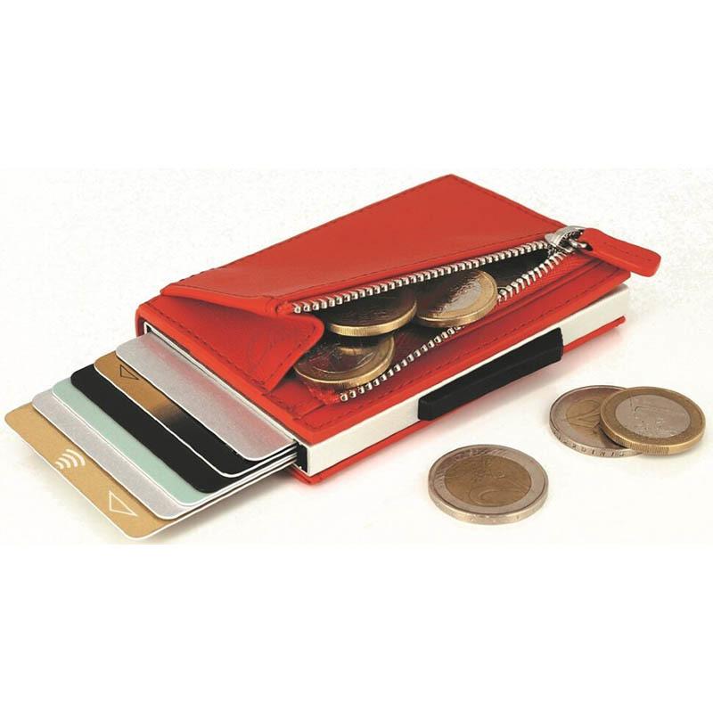 Кошелек кожаный Ogon Cascade Zipper Wallet Оранжевый (CZ_Orange)