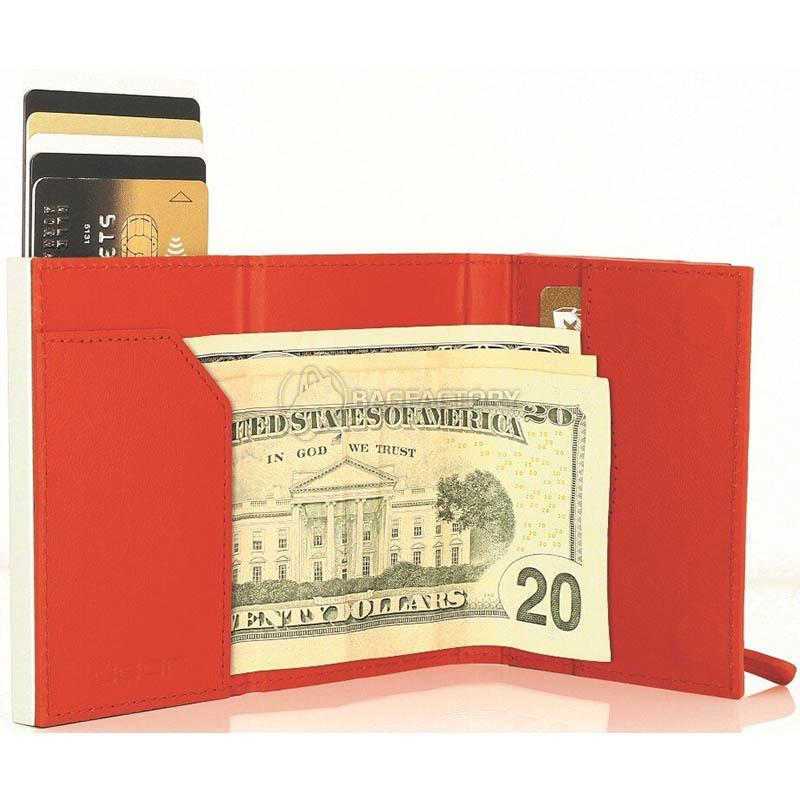 Кошелек кожаный Ogon Cascade Zipper Wallet Оранжевый (CZ_Orange)