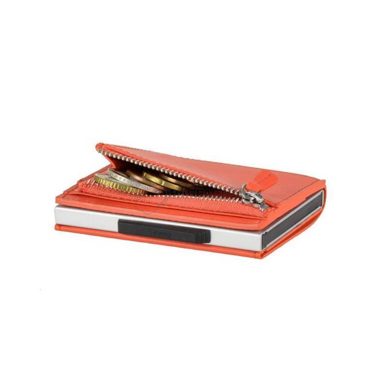 Кошелек кожаный Ogon Cascade Zipper Wallet Оранжевый (CZ_Orange)