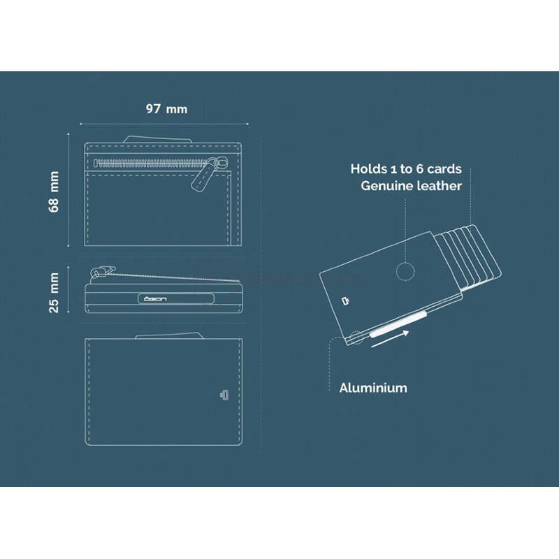 Кошелек кожаный Ogon Cascade Zipper Wallet Оранжевый (CZ_Orange)
