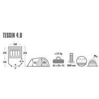 Палатка четырехместная High Peak Tessin 4.0 Nimbus Grey (10224)