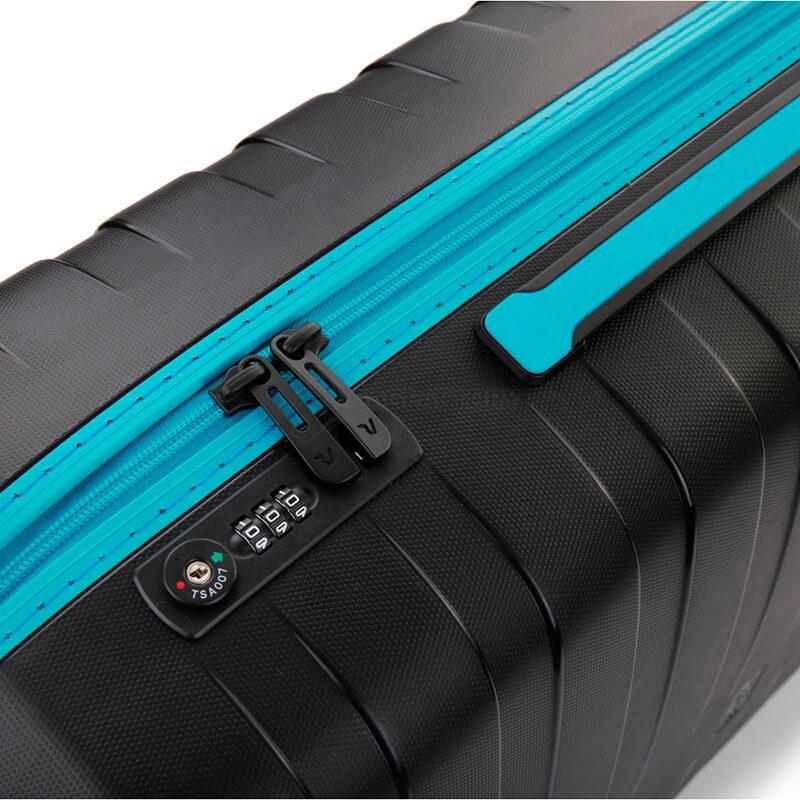 Чемодан на 4-х колесах Roncato Box Young 80л Черный/Голубой (5542/1871)