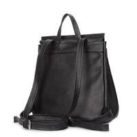 Городской кожаный рюкзак Poolparty Venice Черный 9л (venice-leather-black)