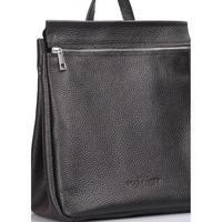 Городской кожаный рюкзак Poolparty Venice Черный 9л (venice-leather-black)