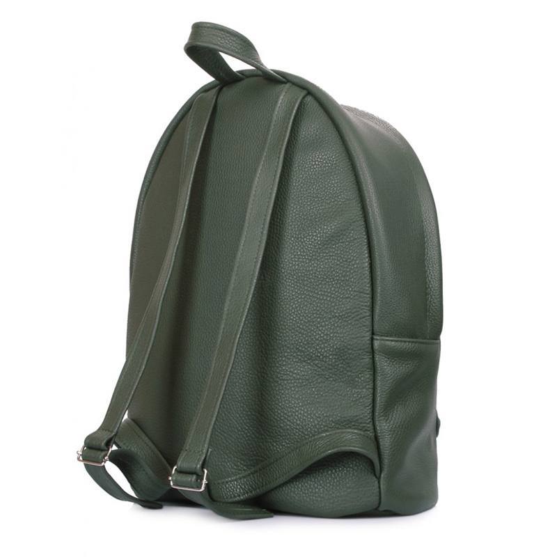 Городской кожаный рюкзак Poolparty Темно-зеленый (backpack-leather-darkgreen)