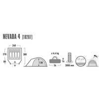 Палатка четырехместная High Peak Nevada 4 Dark Grey/Red (926274)