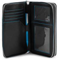 Борсетка-портмоне Piquadro Blue Square Black на молнии с RFID защитой (PP5257B2R_N)