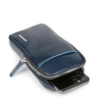 Клатч кожаный Piquadro Blue Square Navy Blue для смартфона с RFID защитой (AC5636B2R_BLU2)