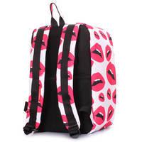Рюкзак для ручной клади Poolparty HUB - Ryanair/Wizz Air/МАУ с принтом губы 20л (hub-lips-white)