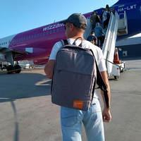 Комплект: рюкзак для ручной клади HUB и тревелкейс Poolparty Серый (hub-grey-combo)