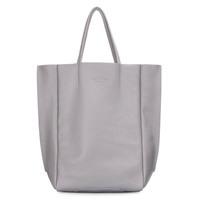 Женская кожаная сумка Poolparty BigSoho Серый (poolparty-bigsoho-grey)