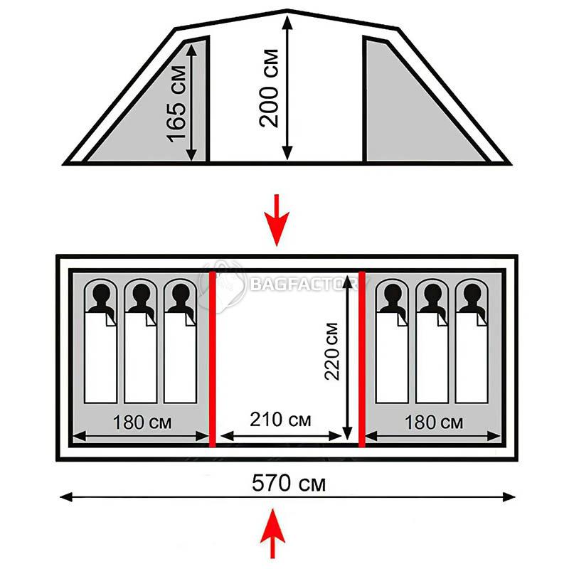Палатка шестиместная Totem Hurone 6 V2 (TTT-035)