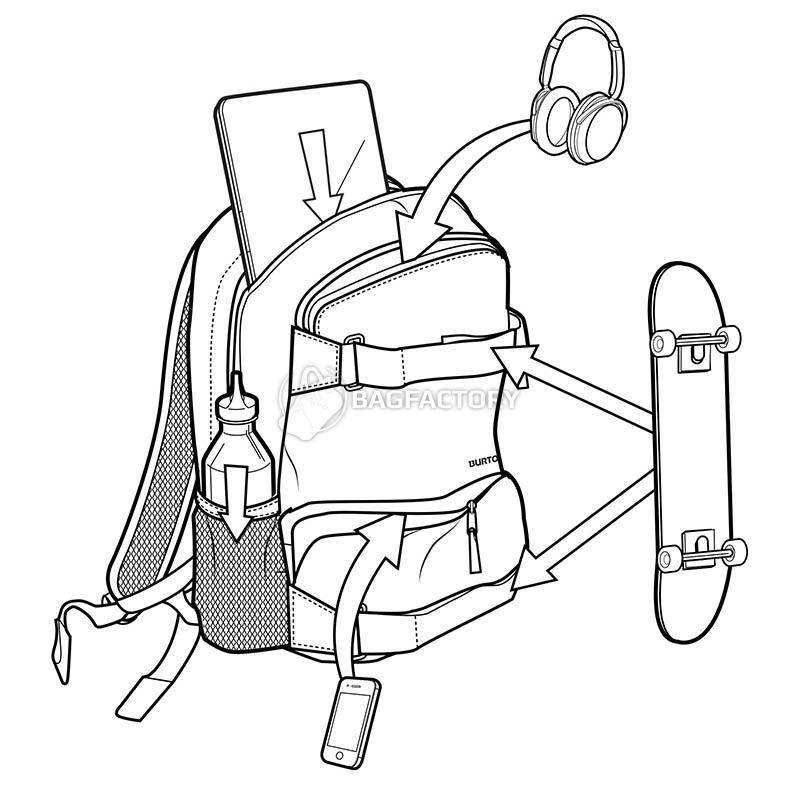 Городской рюкзак Burton Treble Yell 21L Stout White Voyager (9010510554321)
