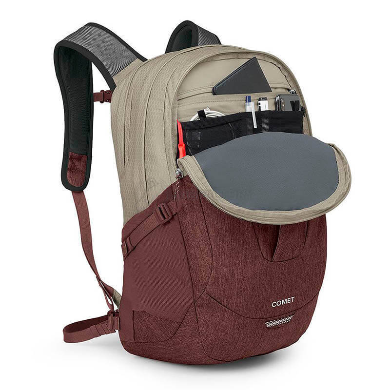 Городской рюкзак Osprey Comet 30 Sawdust Tan/Raisin Red (009.3645)