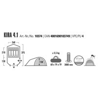 Палатка четырехместная High Peak Kira 4.1 Deep Forest (930593)