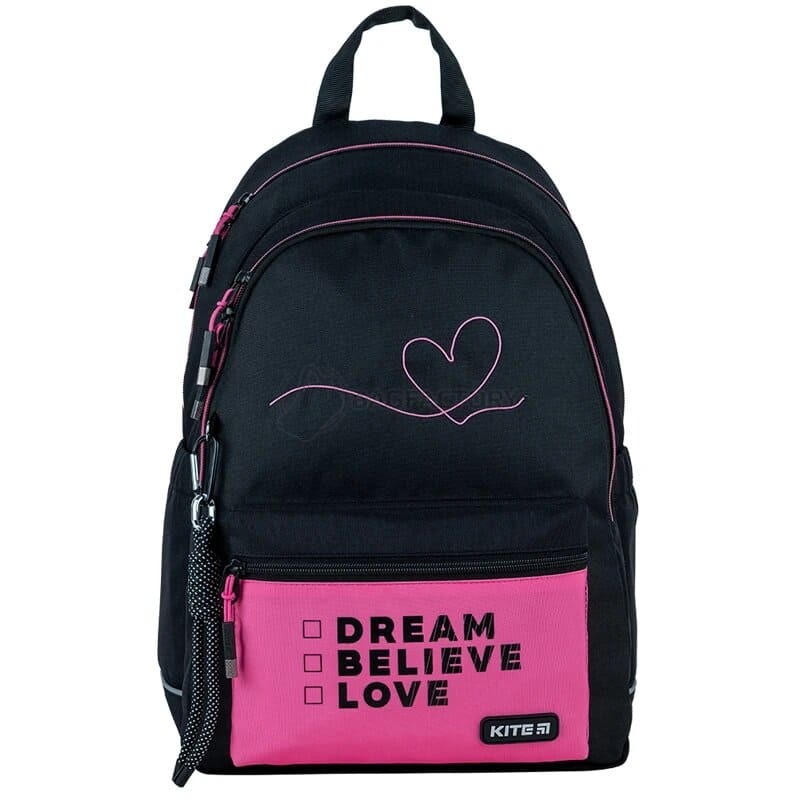 Школьный рюкзак для подростка Kite Education teens 2575M LED Черный/Розовый 19л (K24-2575M (LED))