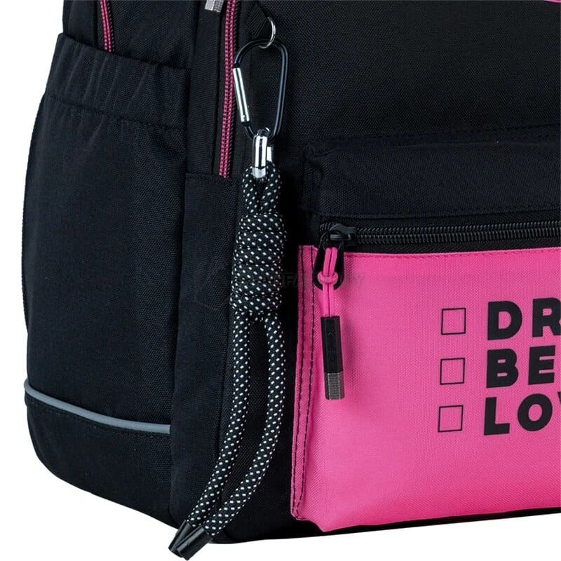 Школьный рюкзак для подростка Kite Education teens 2575M LED Черный/Розовый 19л (K24-2575M (LED))