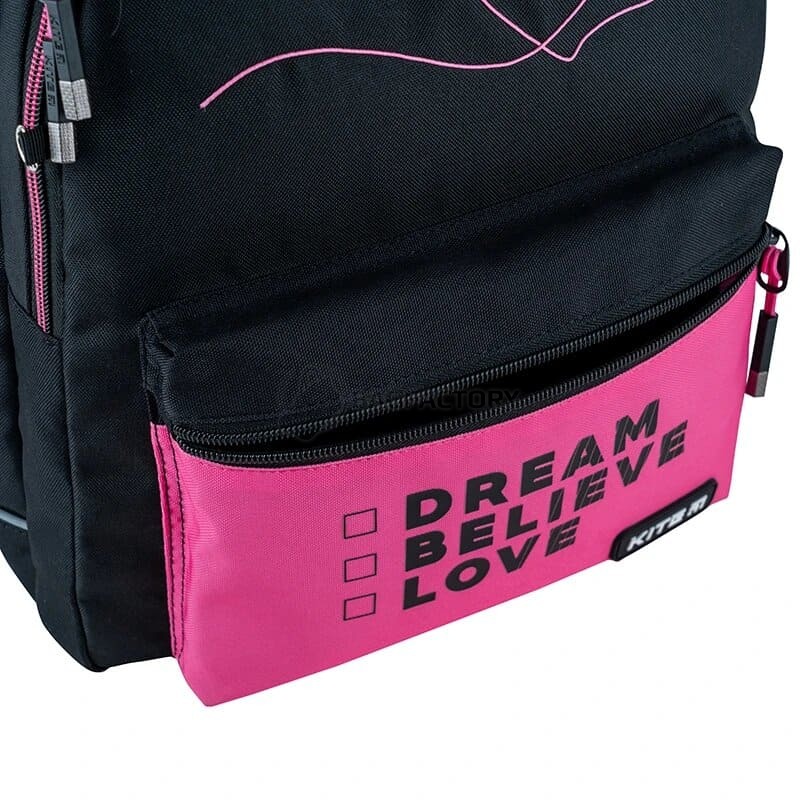 Школьный рюкзак для подростка Kite Education teens 2575M LED Черный/Розовый 19л (K24-2575M (LED))