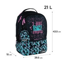 Школьный рюкзак для подростка Kite Education teens 2569L-1 Черный/Бирюзовый 21л (K24-2569L-1)