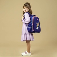 Школьный полукаркасный рюкзак GoPack Education Cute Rainbow Синий 15л (GO24-165M-1)