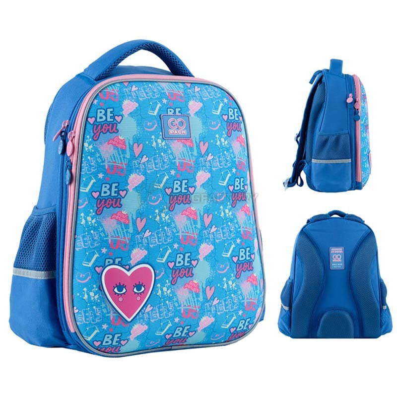 Школьный полукаркасный рюкзак GoPack Education Be You Голубой 15л (GO24-165M-4)