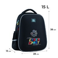 Школьный полукаркасный рюкзак GoPack Education Cyber Sport Черный 15л (GO24-165M-5)