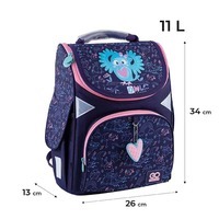 Школьный каркасный рюкзак GoPack Education Pretty Owl Синий 11л (GO24-5001S-2)
