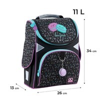 Школьный каркасный рюкзак GoPack Education Lovely Macarons Черный 11л (GO24-5001S-3)