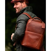 Городской кожаный рюкзак Ashwood K47 Brown (K47 BRN)