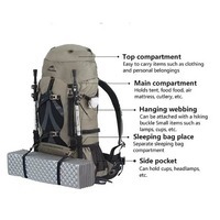 Туристический рюкзак Naturehike NH70B070-B 70+5 л Светло-коричневый (6975641887461)