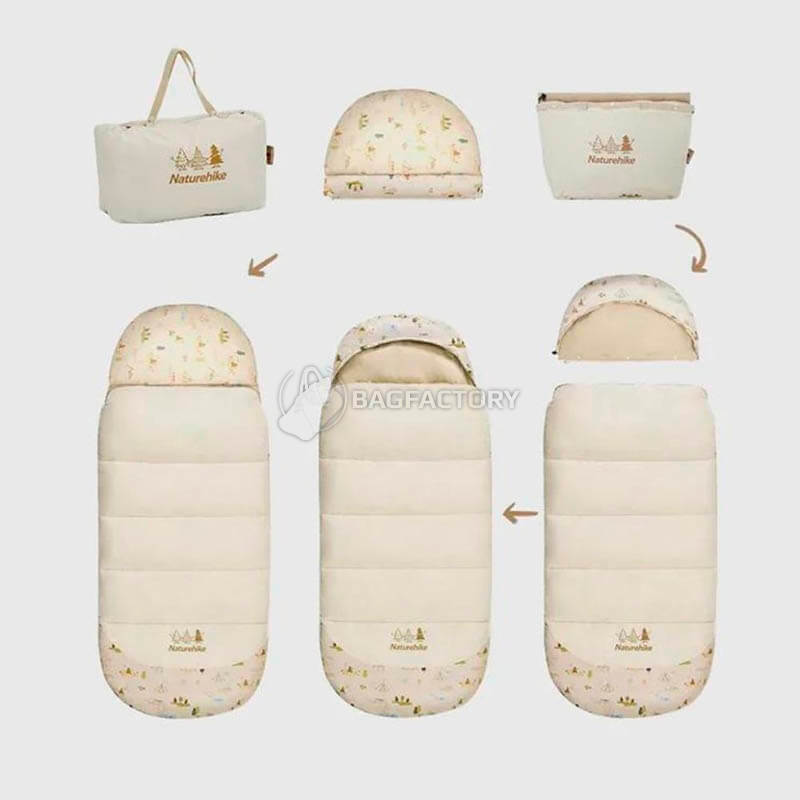 Спальный мешок детский Naturehike B180 CNH22SD001 160 см Бежевый (6927595799611)